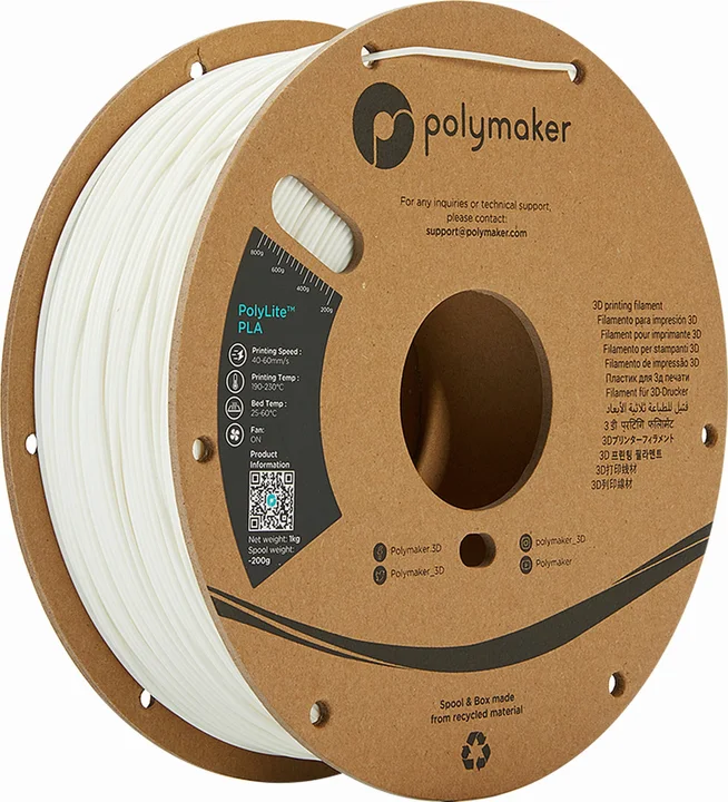 Polymaker PolyLite PLA Weiß - 1,75 mm / 1000 g